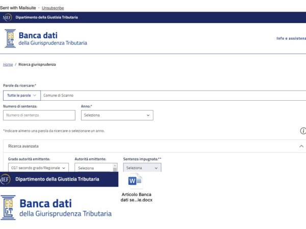 LA BANCA DATI DELLE SENTENZE TRIBUTARIE