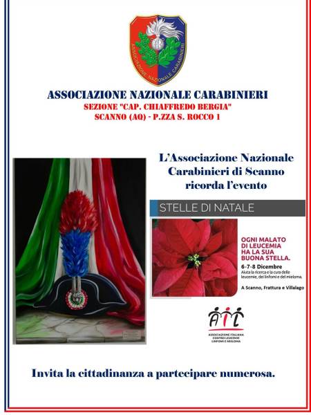 L’Associazione Nazionale Carabinieri di Scanno CON LE STELLE DI NATALE AIL