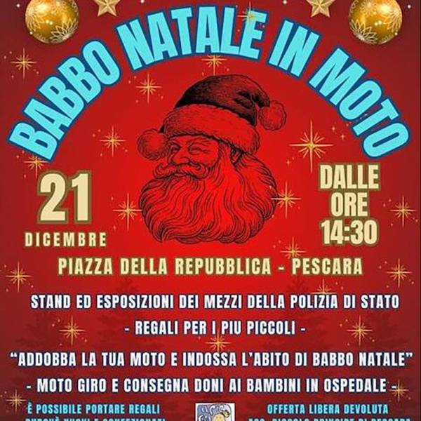  “Babbo Natale in moto”<br>Evento per i bambini nel reparto di Pediatria