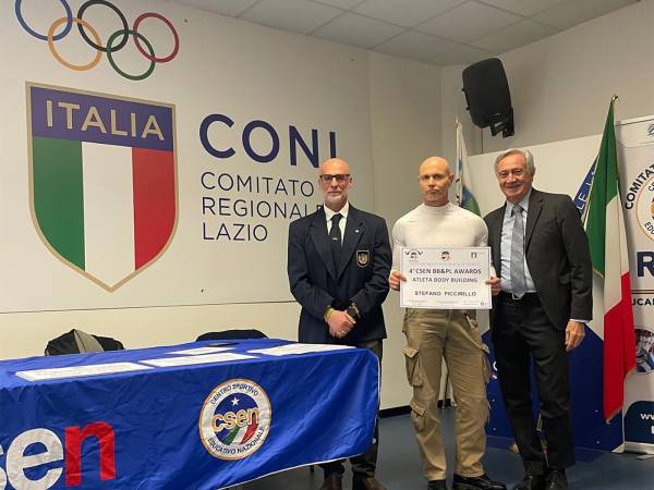 CSEN e CONI: L’abruzzese Stefano Piccirillo premiato a Roma per la sua carriera nel natural bodybuilding
