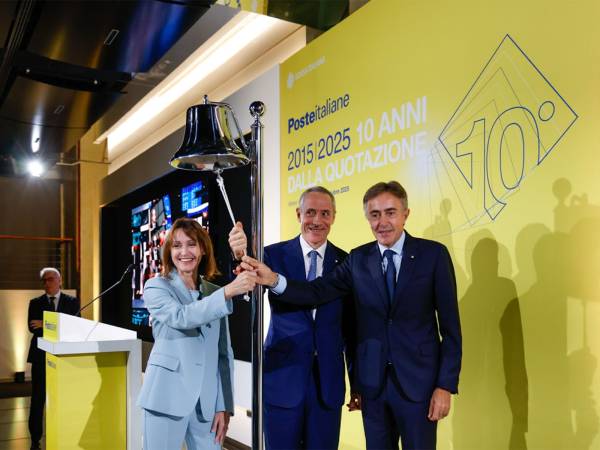 POSTE ITALIANE CELEBRA A PIAZZA AFFARI IL DECIMO ANNIVERSARIO DELLA QUOTAZIONE IN BORSA
