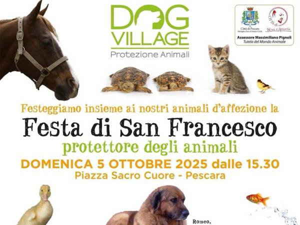 Pescara celebra San Francesco con la festa degli animali in piazza Sacro Cuore
