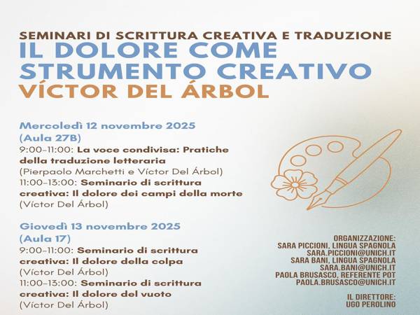 Alla “d’Annunzio” i Laboratori di scrittura creativa con lo scrittore spagnolo Victor del Arbol