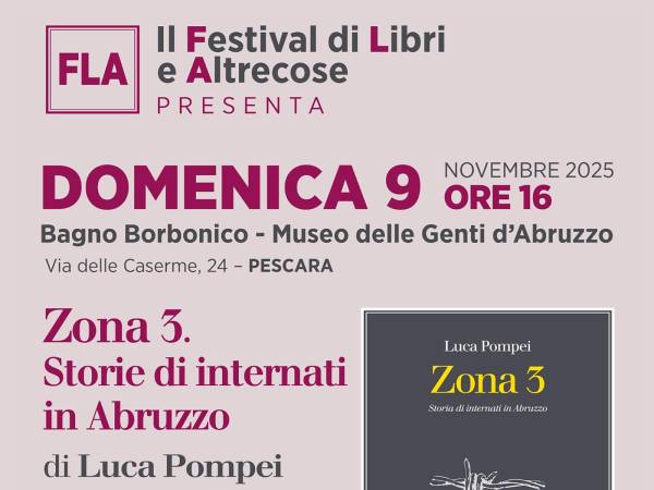 Al Fla di Pescara "Zona 3", il nuovo libro del giornalista Luca Pompei