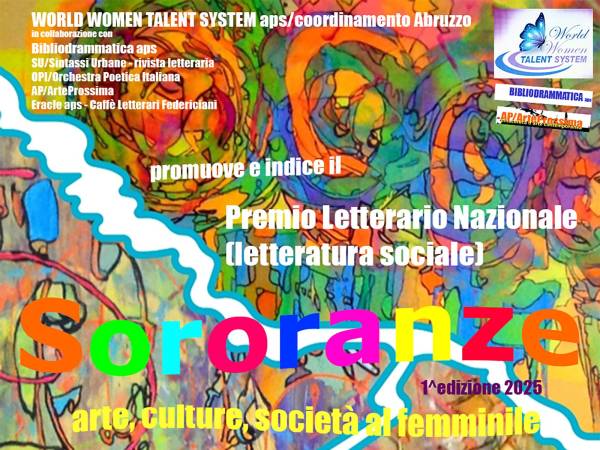 I finalisti del “Premio Letterario Nazionale Sororanze/1^ Edizione 2025