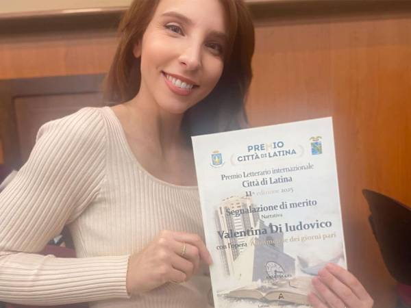 Segnalazione di merito per l'abruzzese Valentina Di Ludovico al Premio Letterario Internazionale "Città di Latina"