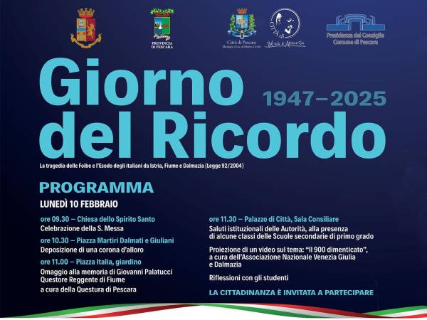 A Pescara le celebrazioni  per il Giorno del Ricordo