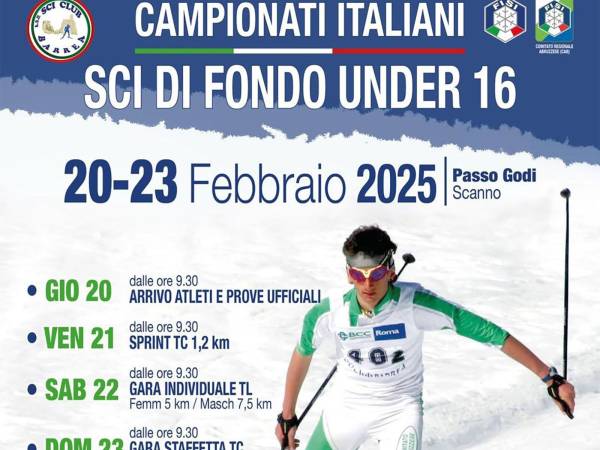 A PASSO GODI IL CAMPIONATO ITALIANO SCI DI FONDO U16 ALLIEVI