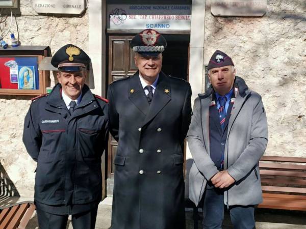 Il Generale di Brigata ANTONINO NEOSI Comandante della Legione Carabinieri Abruzzo e Molise in visita alla Caserma Carabinieri di Scanno