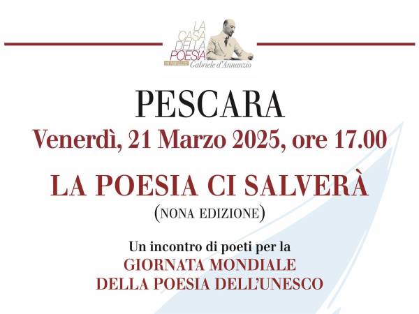 LA POESIA CI SALVERÀ, UNA FESTA PER LA POESIA