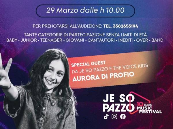 "Je So Pazzo Music Festival", il concorso musicale diretto dal Maestro Adriano Pennino