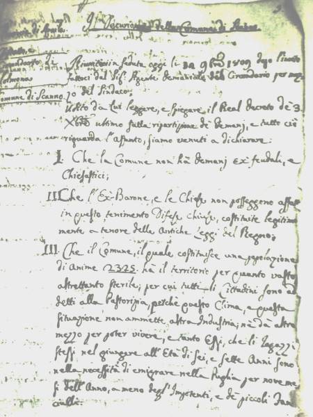 Scanno e l’economia pastorale in un documento del 12 novembre 1809