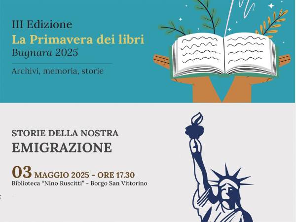 PRIMAVERA DEI LIBRI: A BUGNARA "STORIE DELLA NOSTRA EMIGRAZIONE"