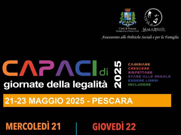 Giornata della legalità, a Pescara torna la rassegna "Capaci di"