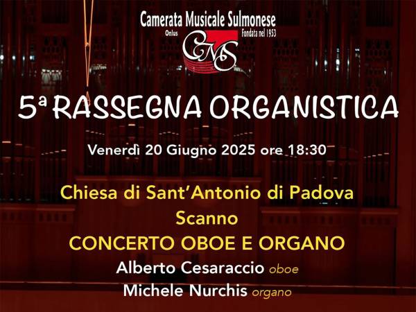 Concerto per organo e oboe a Scanno nella chiesa di Sant'Antonio di Padova