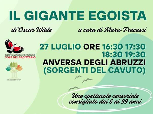 “Il Gigante Egoista” uno spettacolo sensoriale alle Sorgenti di Cavuto
