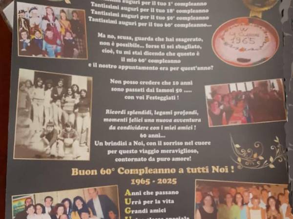 Augurissimi ai “Giovani” villalaghesi della classe 1965 
