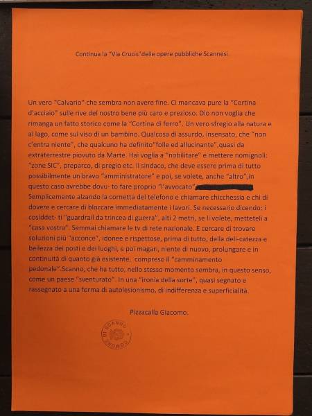Un manifestino di Giacomo Pizzacalla contro la “Cortina d’acciaio” 