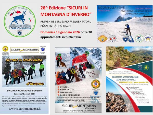 XXVI EDIZIONE “SICURI IN MONTAGNA D'INVERNO”