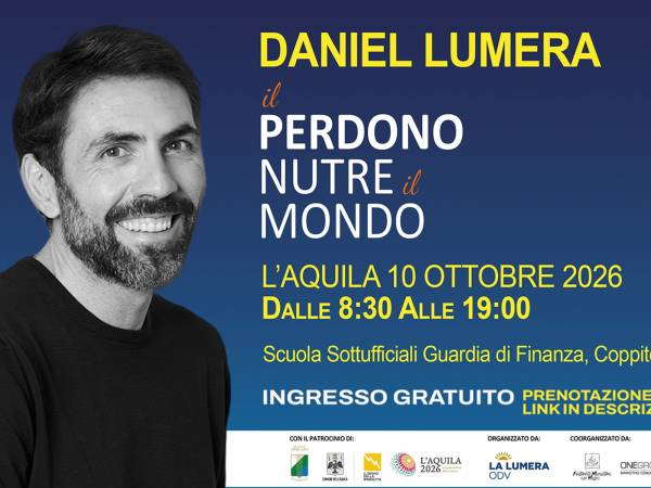 Daniel Lumera quest’anno ha scelto L’Aquila come luogo privilegiato per l’11ª Giornata Internazionale del Perdono