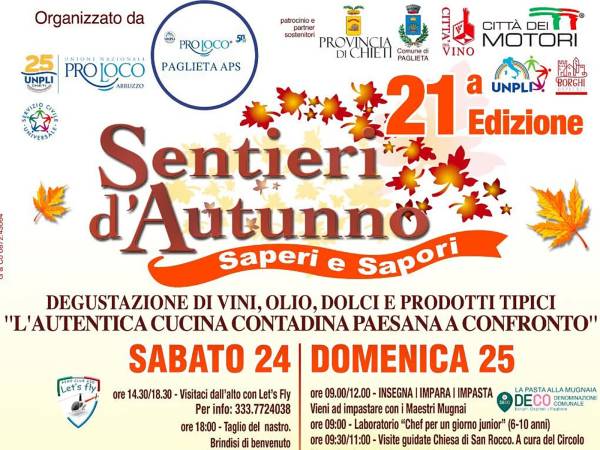 “SENTIERI D’AUTUNNO”: TORNA A PAGLIETA L’EVENTO TRA SAPERI E SAPORI