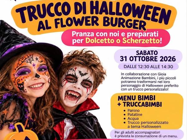 Halloween si tinge di magia e colore: arriva lo speciale pomeriggio di truccabimbi per Flower Burger di Pescara