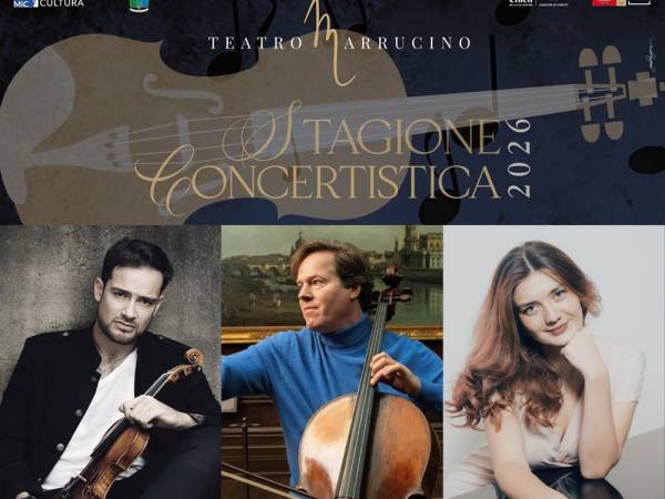 Stagione Concertistica 2026: domani al Teatro Marrucino di Chieti tre stelle internazionali della musica classica