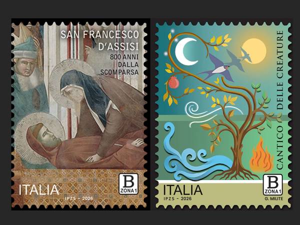 IN 14 UFFICI POSTALI ABRUZZESI I FRANCOBOLLI COMMEMORATIVI DEDICATI A SAN FRANCESCO