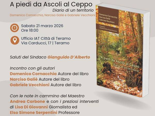 “A piedi da Ascoli al Ceppo-diario di un territorio” allo I.A.T. di Teramo