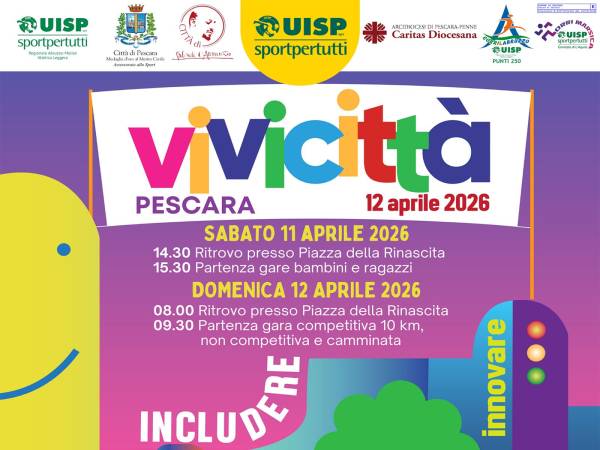 Sabato e domenica a Pescara c'è Vivicittà, la corsa internazionale
che lancia un messaggio di pace