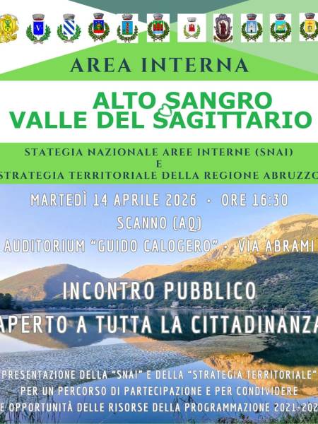 Appuntamento a Scanno per presentare la SNAI e la Strategia Territoriale della Regione Abruzzo