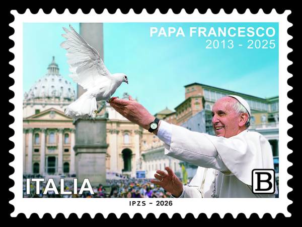 Francobollo commemorativo di Papa Francesco