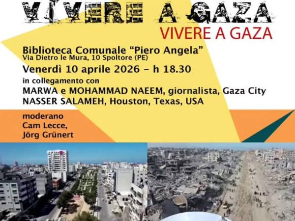 "Vivere a Gaza", la testimonianza a Spoltore