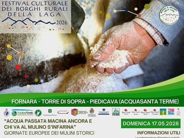 Il Festival Culturale della Laga ad Acquasanta Terme per le Giornate Europee dei Mulini