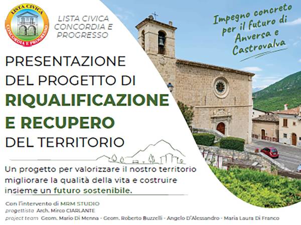 Presentazione del Progetto di riqualificazione urbana di Anversa e Castrovalva
