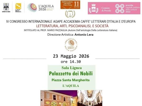 L’AQUILA: IV CONGRESSO INTERNAZIONALE INTITOLATO AL PROF. MARIO PAZZAGLIA