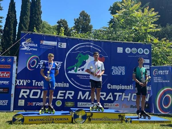 L’Abruzzo festeggia l’oro nel Pattinaggio di Alessio Clementoni nella Maratona di Pordenone