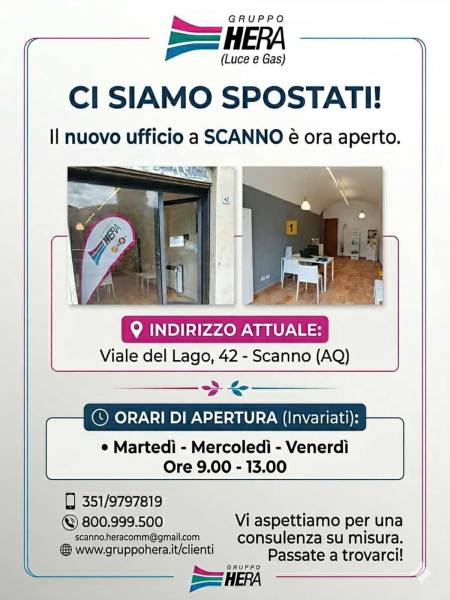 A Scanno un nuovo ufficio del Gruppo Hera
