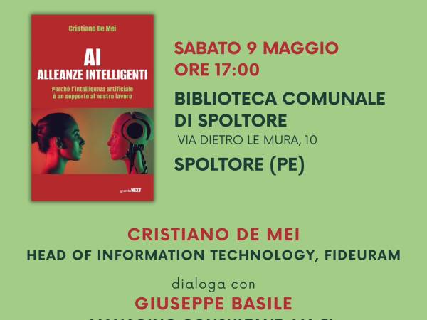 A Spoltore si parla di futuro: Cristiano De Mei presenta "AI Alleanze Intelligenti" alla Biblioteca Comunale