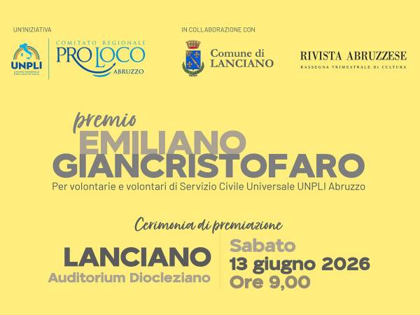 A Lanciano il Premio Emiliano Giancristofaro