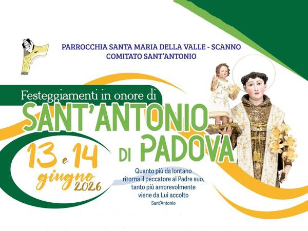 Festa di Sant’Antonio di Padova a Scanno sabato 13 e domenica 14 giugno