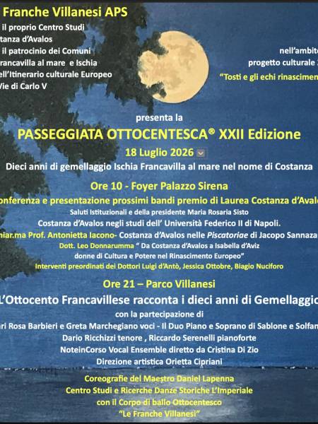 Al via a Francavilla al Mare la XXII Edizione della "Passeggiata Ottocentesca" tra cultura e storia