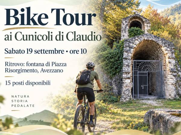 Marsicaland si pedala: sabato 19 settembre Bike Tour da Piazza Risorgimento ai Cunicoli di Claudio