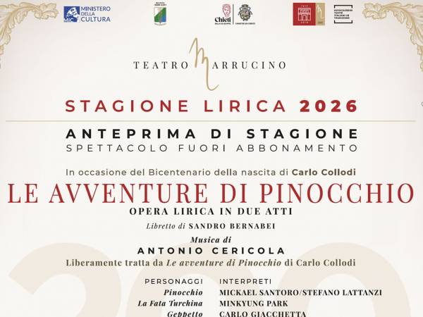 "LE AVVENTURE DI PINOCCHIO”: l’opera di Antonio Cericola al Marrucino di Chieti
