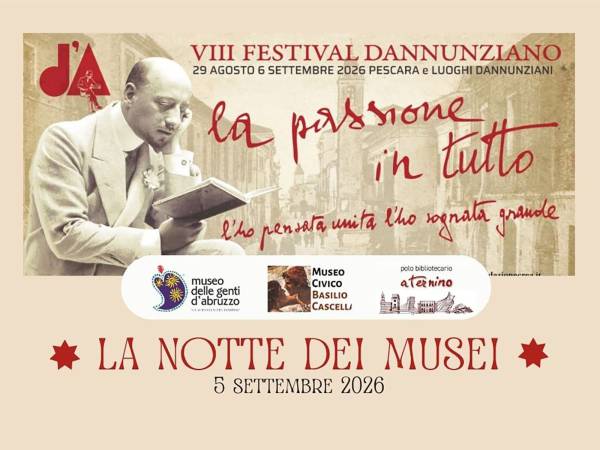 NOTTE DEI MUSEI A PESCARA IL 5 SETTEMBRE 2026